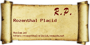 Rozenthal Placid névjegykártya